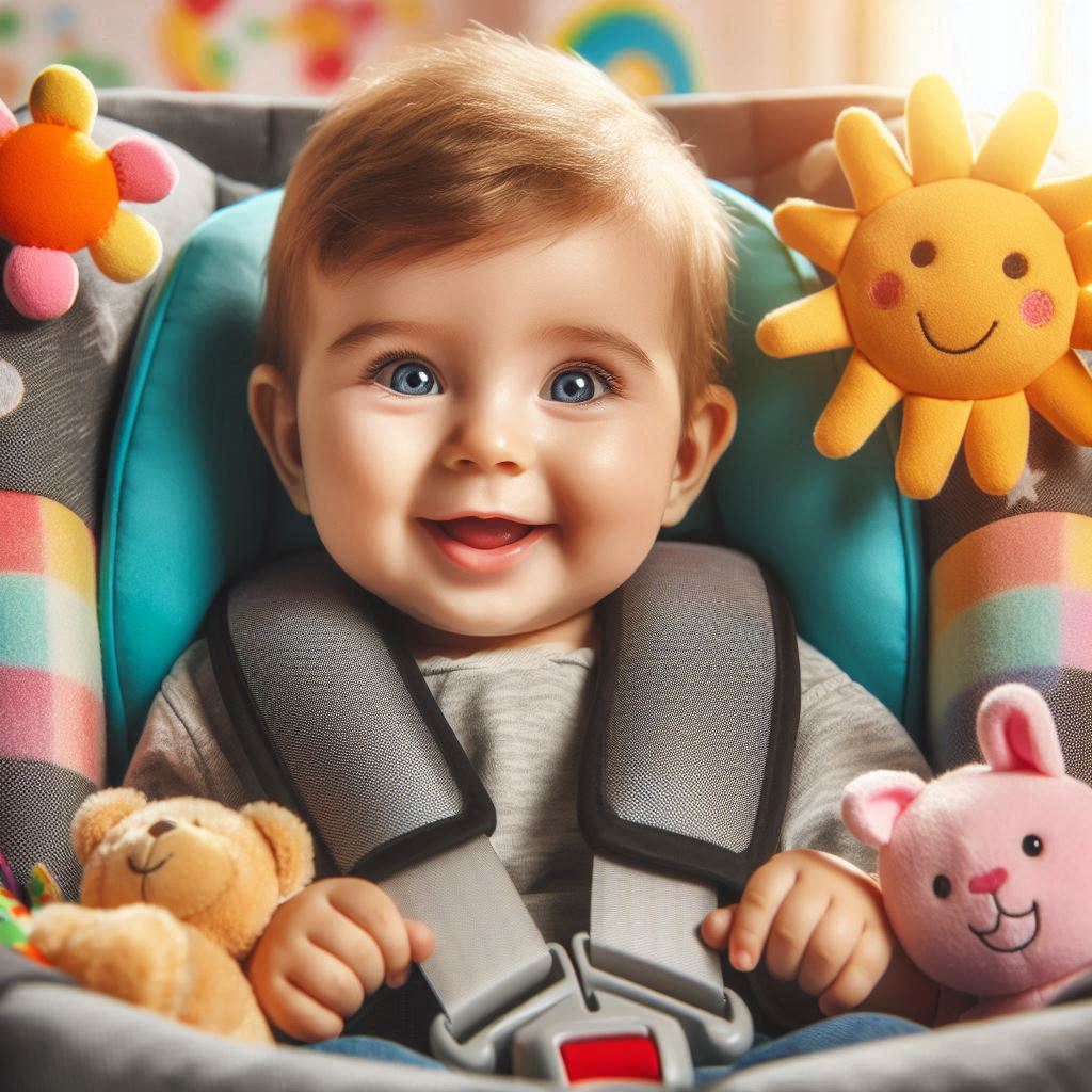 Bebe Guapo En Sillita En Coche