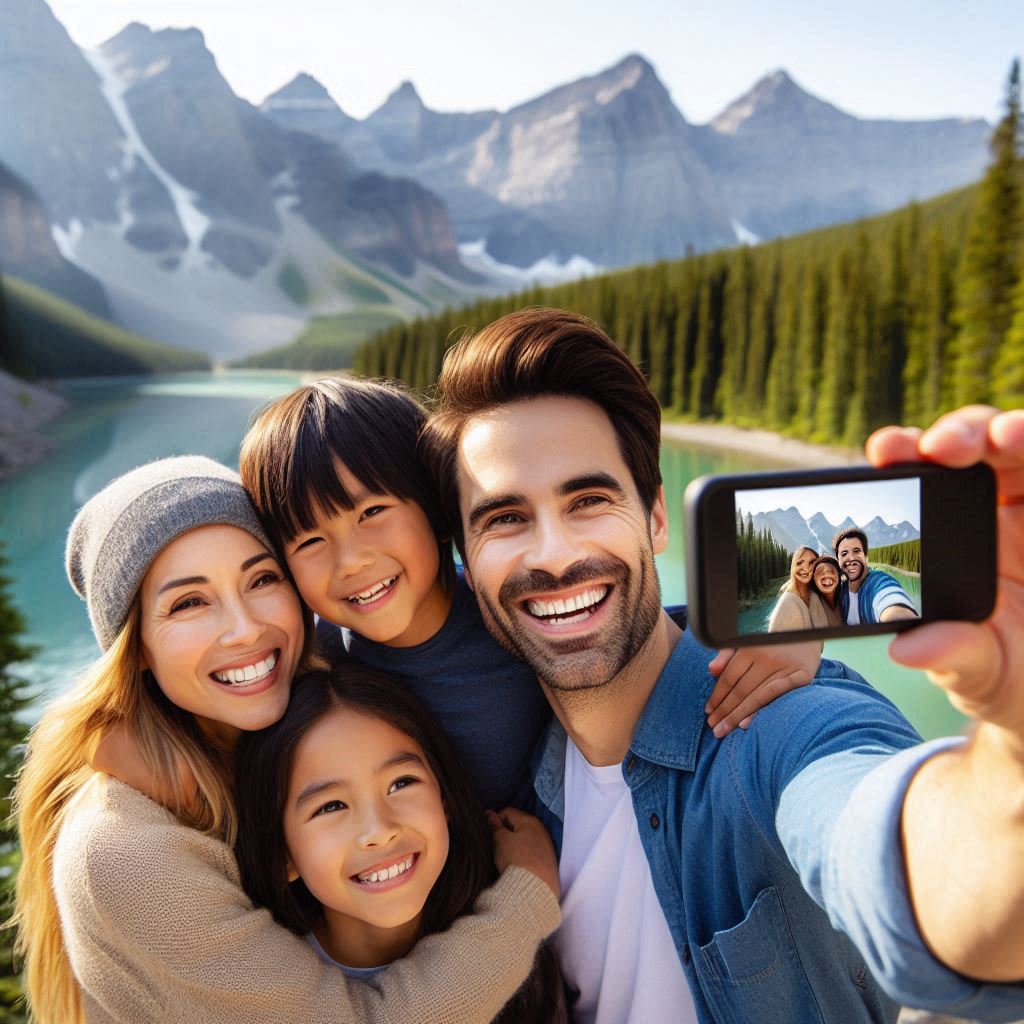Familia De Viaje En Canada