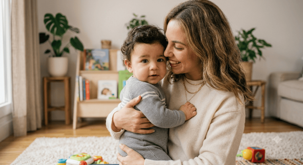 Mama Con Bebe En Brazos