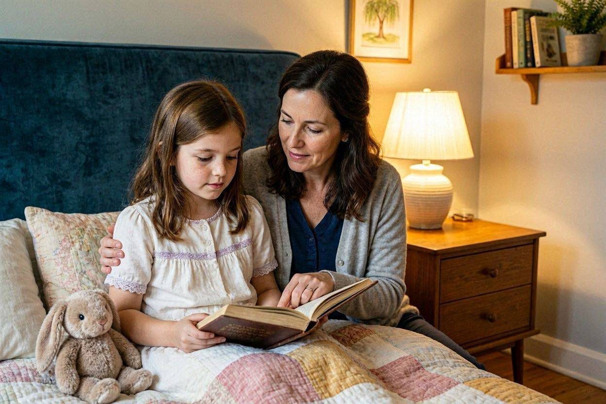 Nia Guapa Con Cuento En La Cama Mam