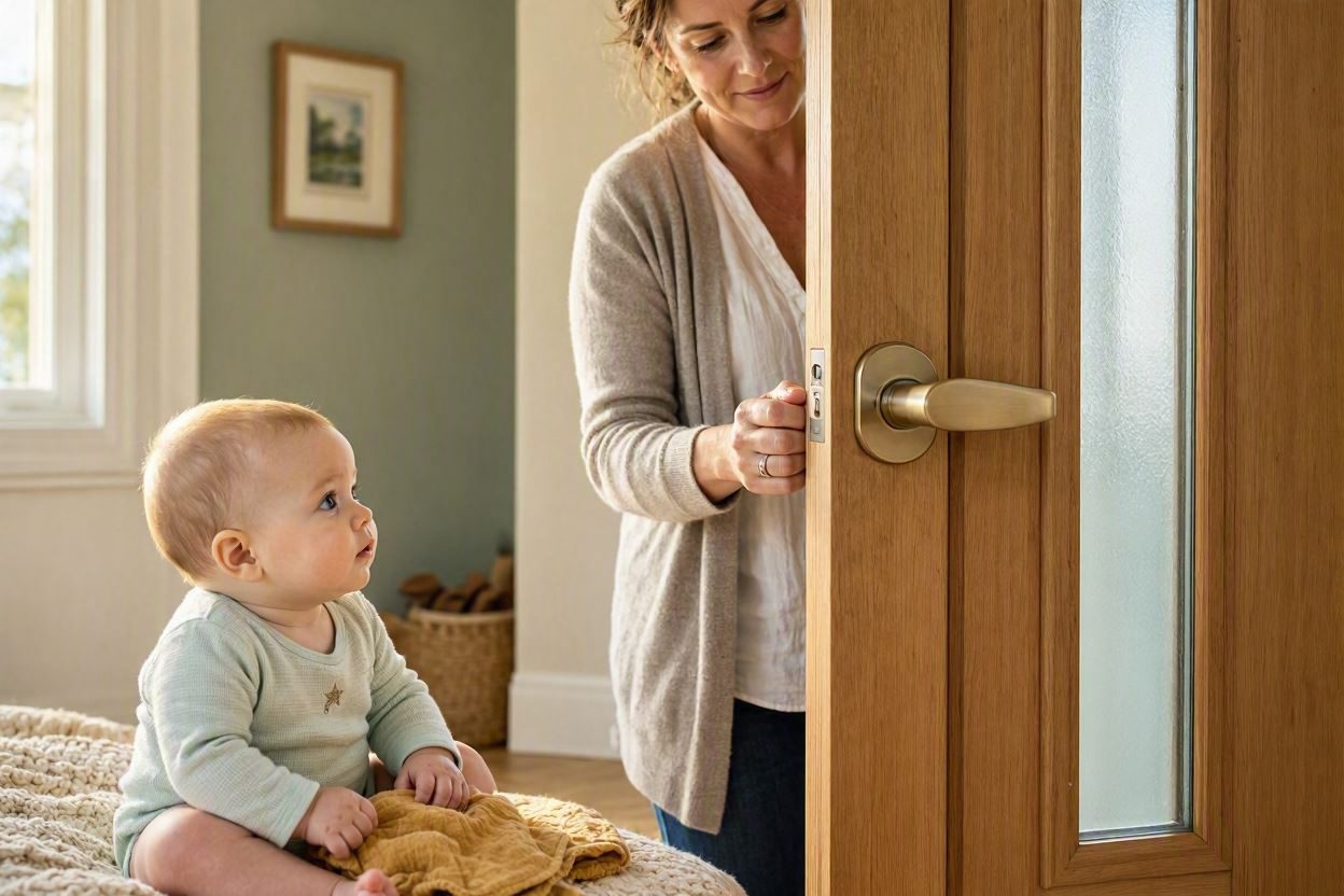 Bebé Se Queda Mirando Mam Abre Puerta