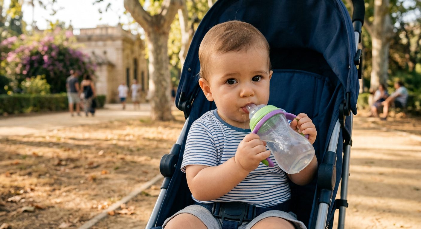 Bebe Tomando Agua Parque